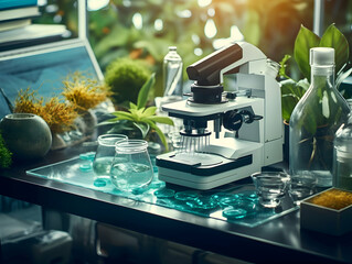 Experimental research on biotechnology and DNA, Smart Farming and Agriculture Innovation Concept, scientific research in the field of biology