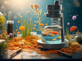 Experimental research on biotechnology and DNA, Smart Farming and Agriculture Innovation Concept, scientific research in the field of biology