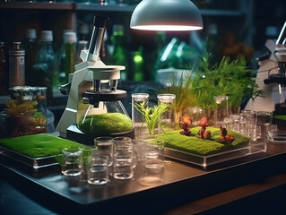 Experimental research on biotechnology and DNA, Smart Farming and Agriculture Innovation Concept, scientific research in the field of biology