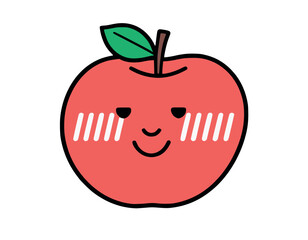 Cute expression of kawai apples
