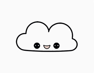 Happy cute cloud weather icon. Vector illustration design