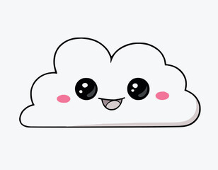 Happy cute cloud weather icon. Vector illustration design