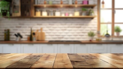 Blurred Kitchen Tabletop Background