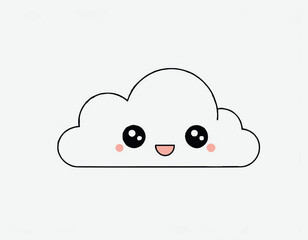 Happy cute cloud weather icon. Vector illustration design