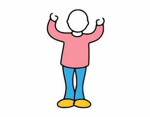 Illustration of a Cartoon Character in Colorful Clothes