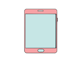 Mobile phone patch. Cut it out of paper. Dashed lines. Portable cell phone. Personal phone.. Connection device. White smartphone. Editable items in flat style.