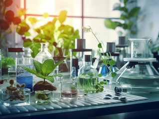 Experimental research on biotechnology and DNA, Smart Farming and Agriculture Innovation Concept, scientific research in the field of biology