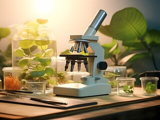 Experimental research on biotechnology and DNA, Smart Farming and Agriculture Innovation Concept, scientific research in the field of biology