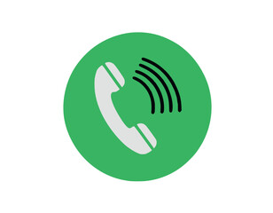 Phone Call Receiver Icon In A Circle Vector stock illustration