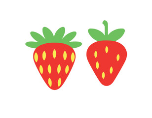 Strawberry fruit icon with yellow and white seeds Vector illustration
