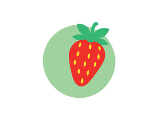 Strawberry on the light green background stock illustration