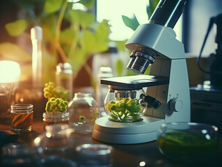 Experimental research on biotechnology and DNA, Smart Farming and Agriculture Innovation Concept, scientific research in the field of biology