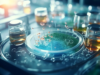 Experimental research on biotechnology and DNA, Smart Farming and Agriculture Innovation Concept, scientific research in the field of biology