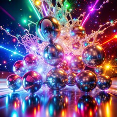 Naklejka premium Electricity Balls: Hyperdetailed Splash Art