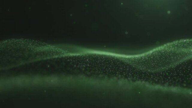 A wave of small particles. Abstract technological background in 4K