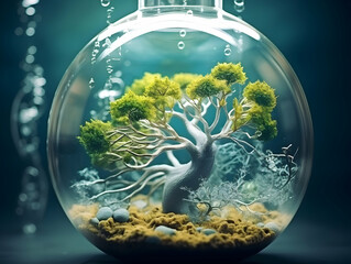 Experimental research on biotechnology and DNA, Smart Farming and Agriculture Innovation Concept, scientific research in the field of biology