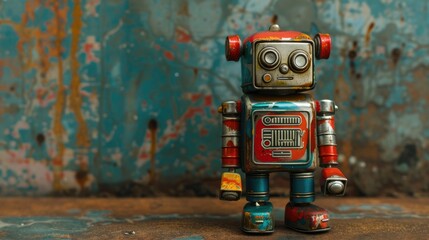 Fototapeta premium Toy Robot Made of Tin