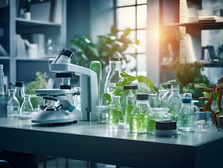 Experimental research on biotechnology and DNA, Smart Farming and Agriculture Innovation Concept, scientific research in the field of biology