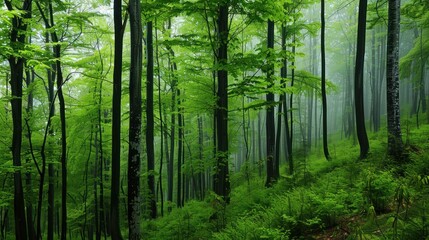 Naklejka premium Misty Forest