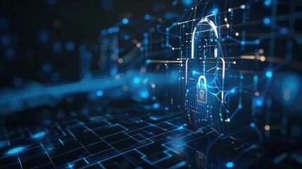 Fototapeta premium Cybersecurity: Protecting Data with Digital Locks