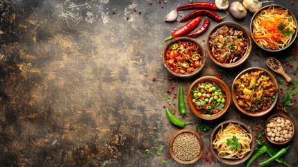 Assortment of Spicy Asian Dishes