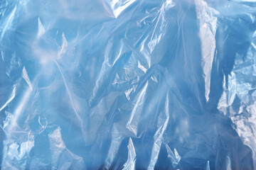 Fototapeta premium Wrinkled blue plastic background