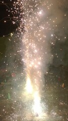 fireworks and crackers on the night sky