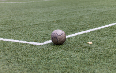 A soccer field on a sports field for sports, a soccer ball on field with an artificial surface and...