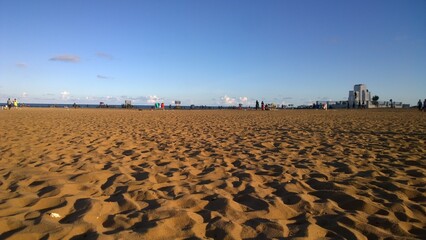 Beach with the white building