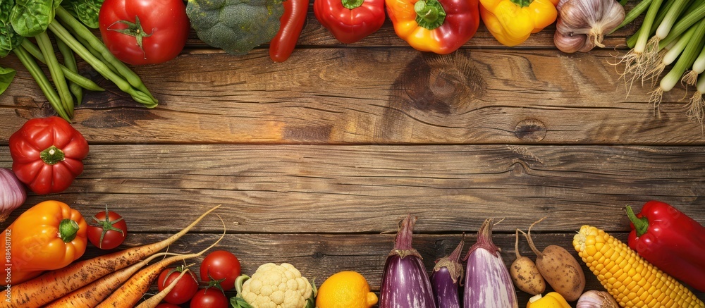 Canvas Prints Fresh Vegetables on Wooden Background