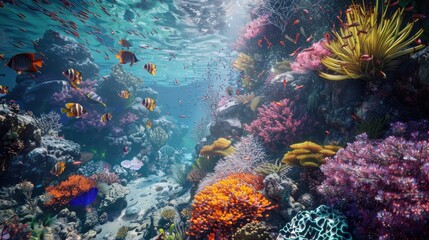 Naklejka premium Vibrant Underwater World