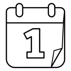 Calendar Icon silhouette black and white Vector on white background