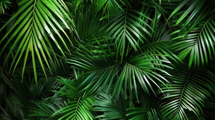 Tropical Green Palm Leaves