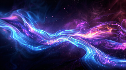 Fototapeta premium Luminescent Velocity - Vibrant Blue and Purple Light Streaks in Futuristic Digital Art