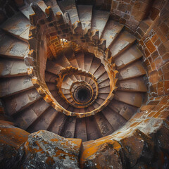 Architectural Spiral: Noon Meting in a Historic Tower's Staircase