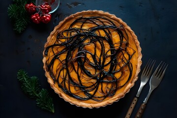 squash and caramelized onion tart Christmas dinner food