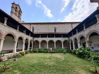 Church and monastery of St. Francis in Pula, Croatia. The church, in the late Romanesque style and...