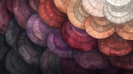 Fototapeta premium A close-up of a colorful wallpaper with a circular design on the upper part of the wall and the lower half