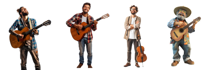 Musician isolated on a white background, png