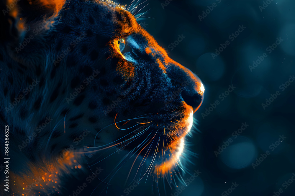 Canvas Prints Leopard Close-up with Glow