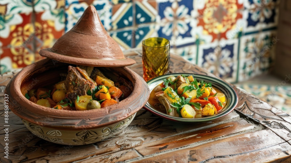 Sticker moroccan tagine with meat and vegetables