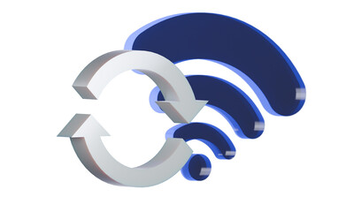 RSS Wifi 3D icon with transparent png background