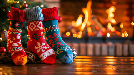 Weihnachtssocken. Gef&uuml;llte Socken zu Weihnachten. 