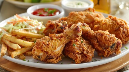 Delicious Fried Chicken with Sides
