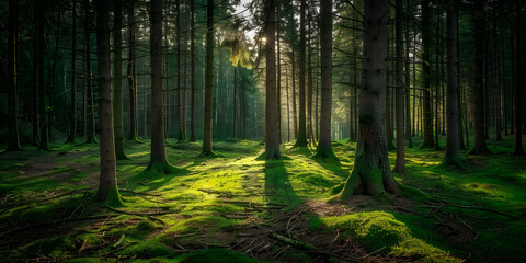 Fototapeta premium Tarde serena na floresta