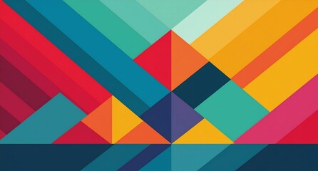 Abstract Color Symphony: Vibrant Geometric Shapes and Patterns
