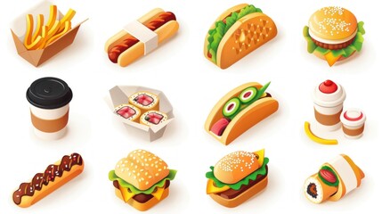 Collection of Fast Food Icons