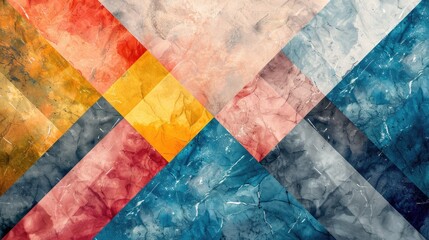Abstract colorful geometric pattern with various shades and textures.