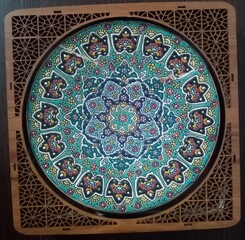ornamental round ornament, Clay dish 