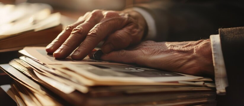 Close-up: A lawyer's hand gently rests
